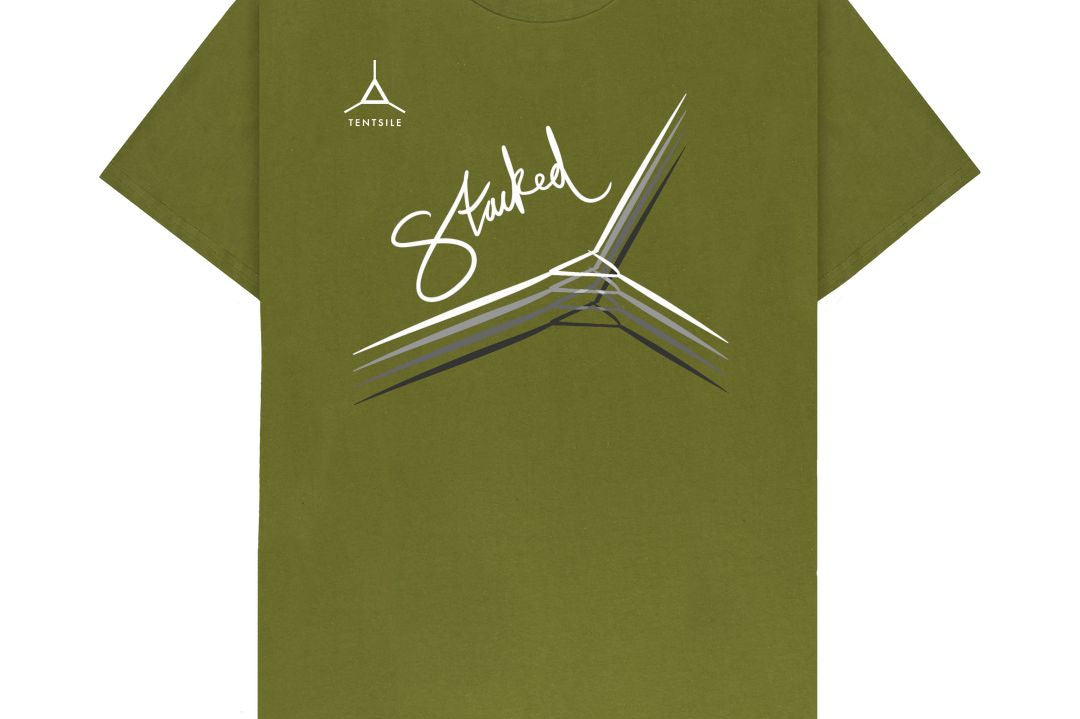 Moss Green Tentsile Logo and Stacked Graphic Mens T shirts (4590916141129)