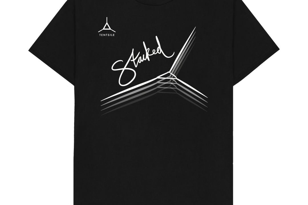 Black Tentsile Logo and Stacked Graphic Mens T shirts (4590916141129)
