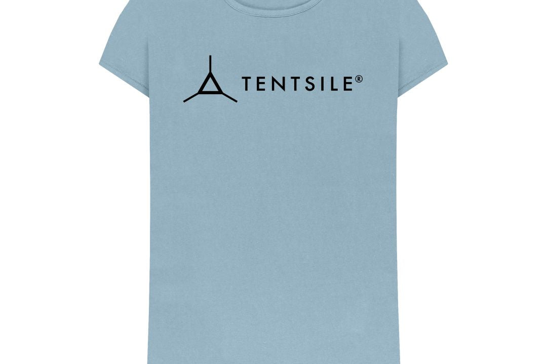 Stone Blue Tentsile Crew Neck Logo Tee - Female (6613439873097)
