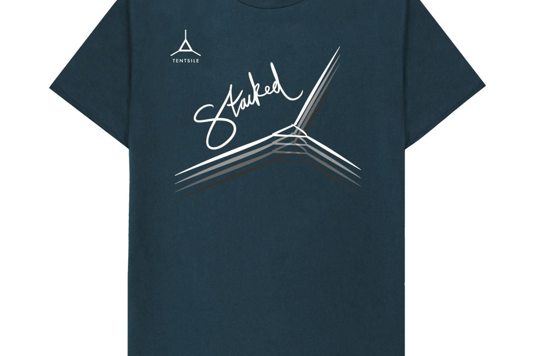 Denim Blue Tentsile Logo and Stacked Graphic Mens T shirts (4590916141129)