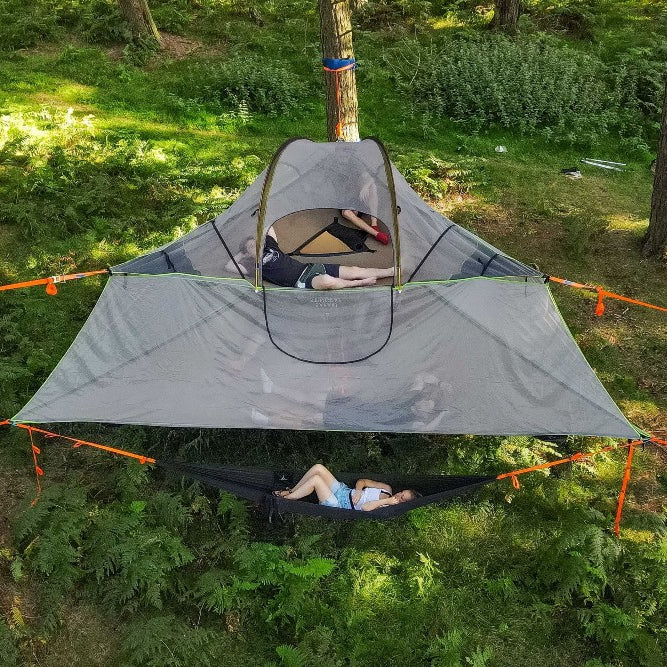 Friends camping in suspended tree tent (6793570680905)