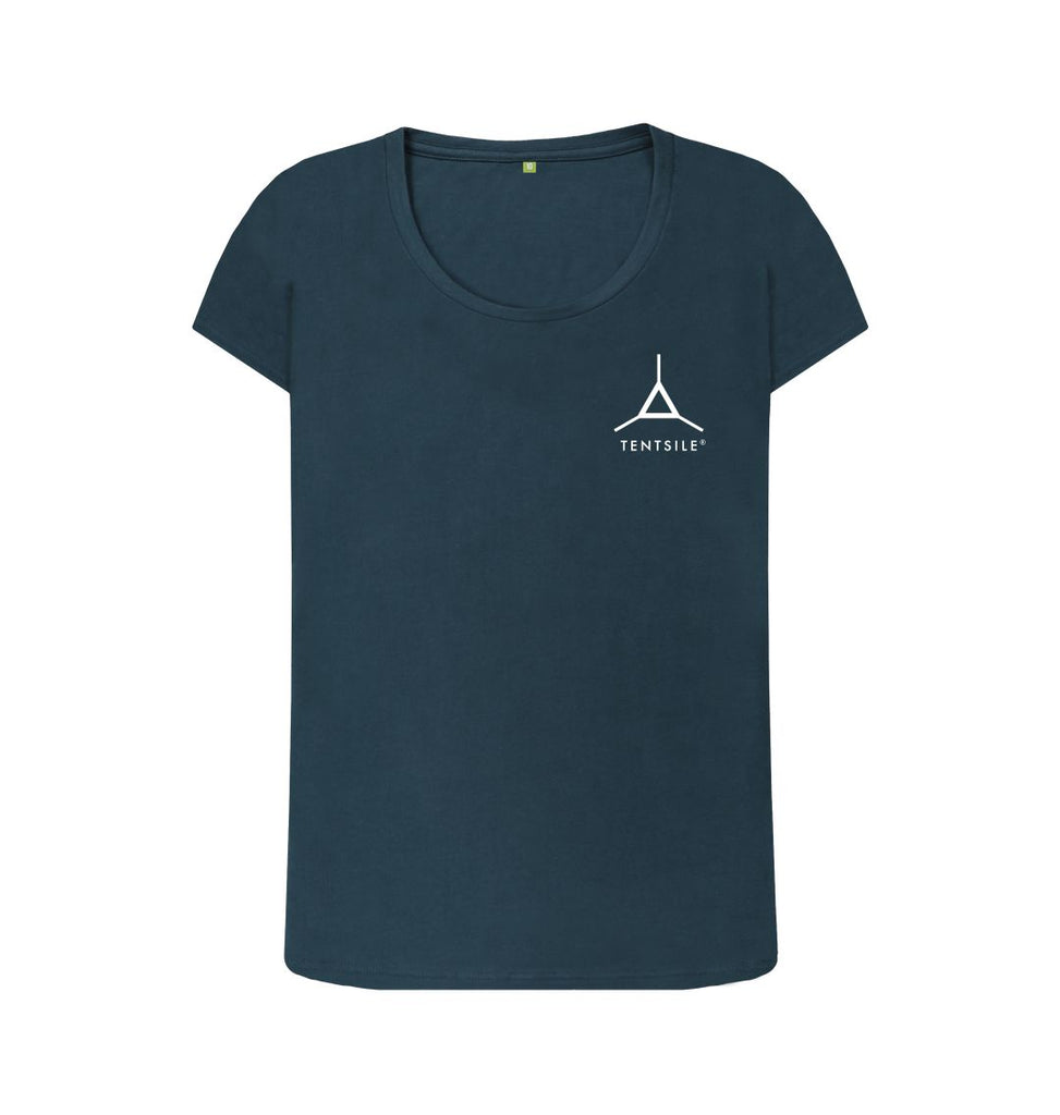 Denim Blue Tentsile Scoop Neck Tee - Female (6613446033481)