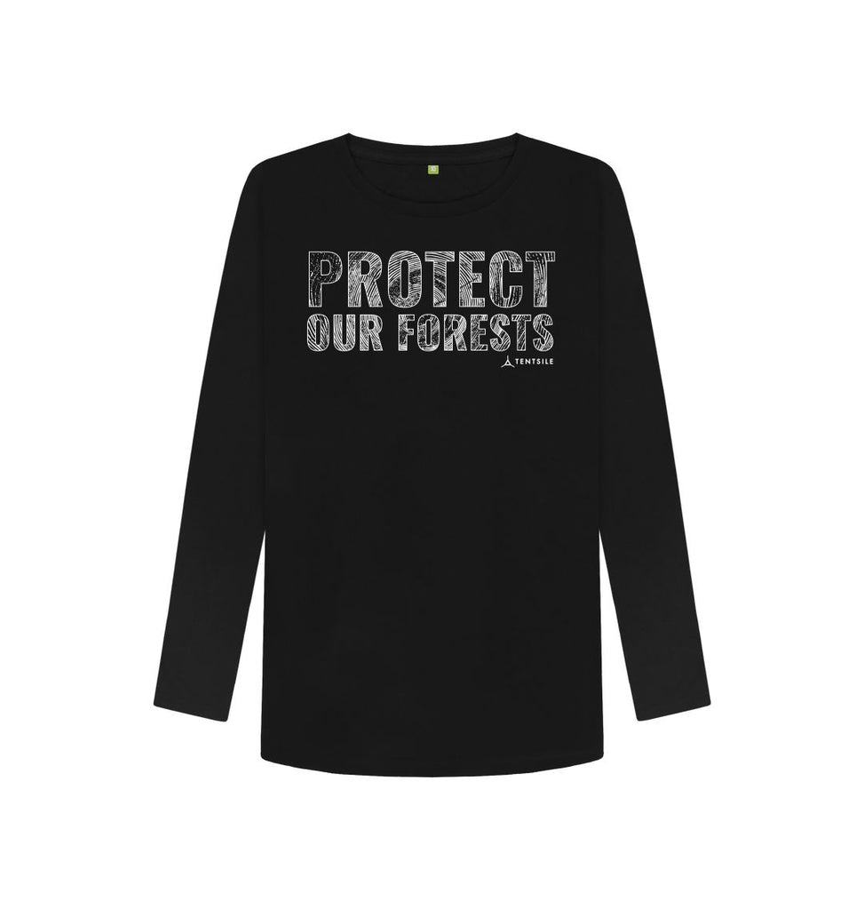 Black Protect Our Forests Long Sleeve Tee - Female (6585789153353)