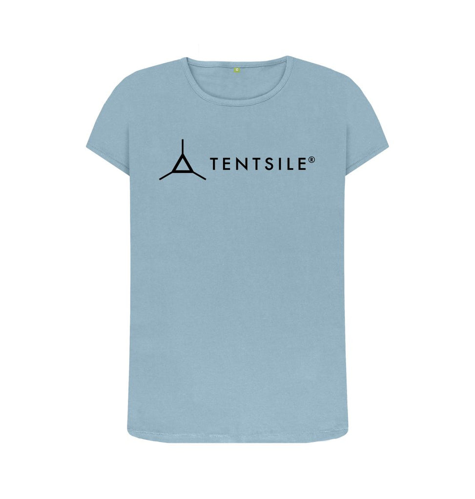 Stone Blue Tentsile Crew Neck Logo Tee - Female (6613439873097)