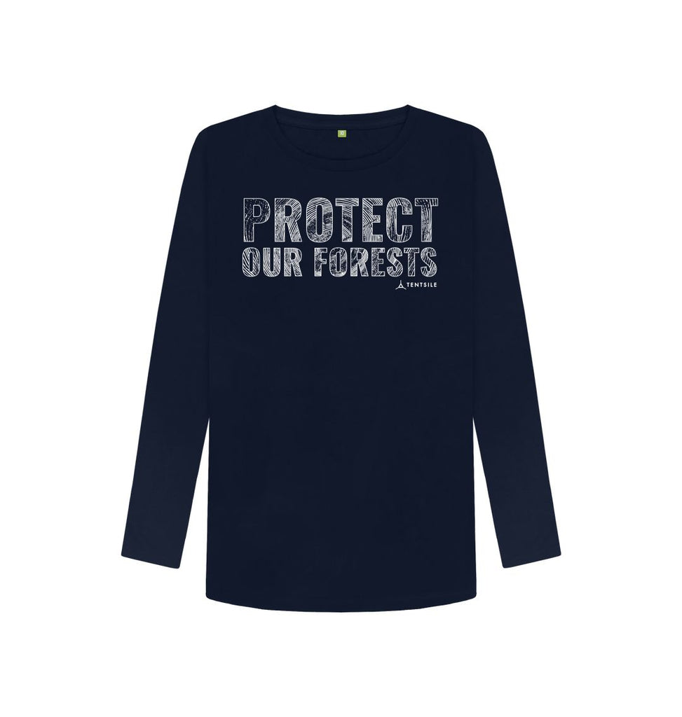 Navy Blue Protect Our Forests Long Sleeve Tee - Female (6585789153353)