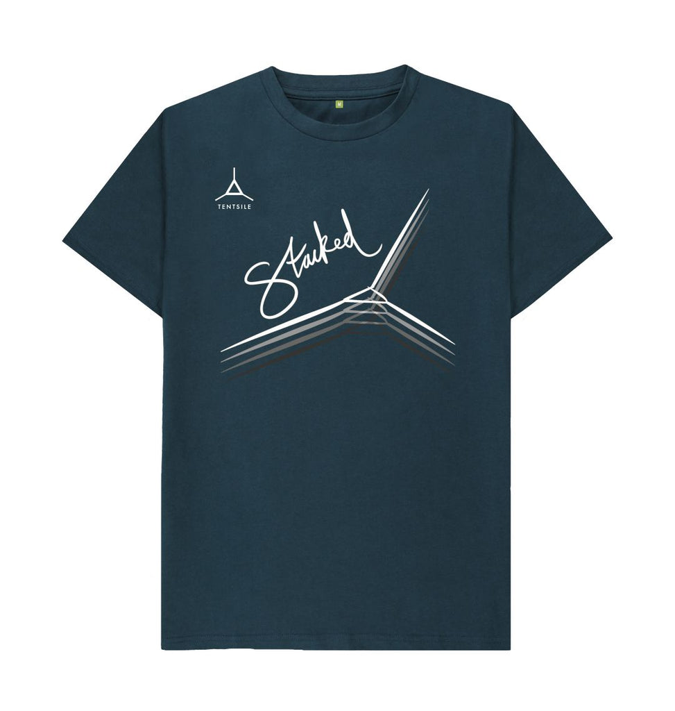 Denim Blue Tentsile Logo and Stacked Graphic Mens T shirts (4590916141129)