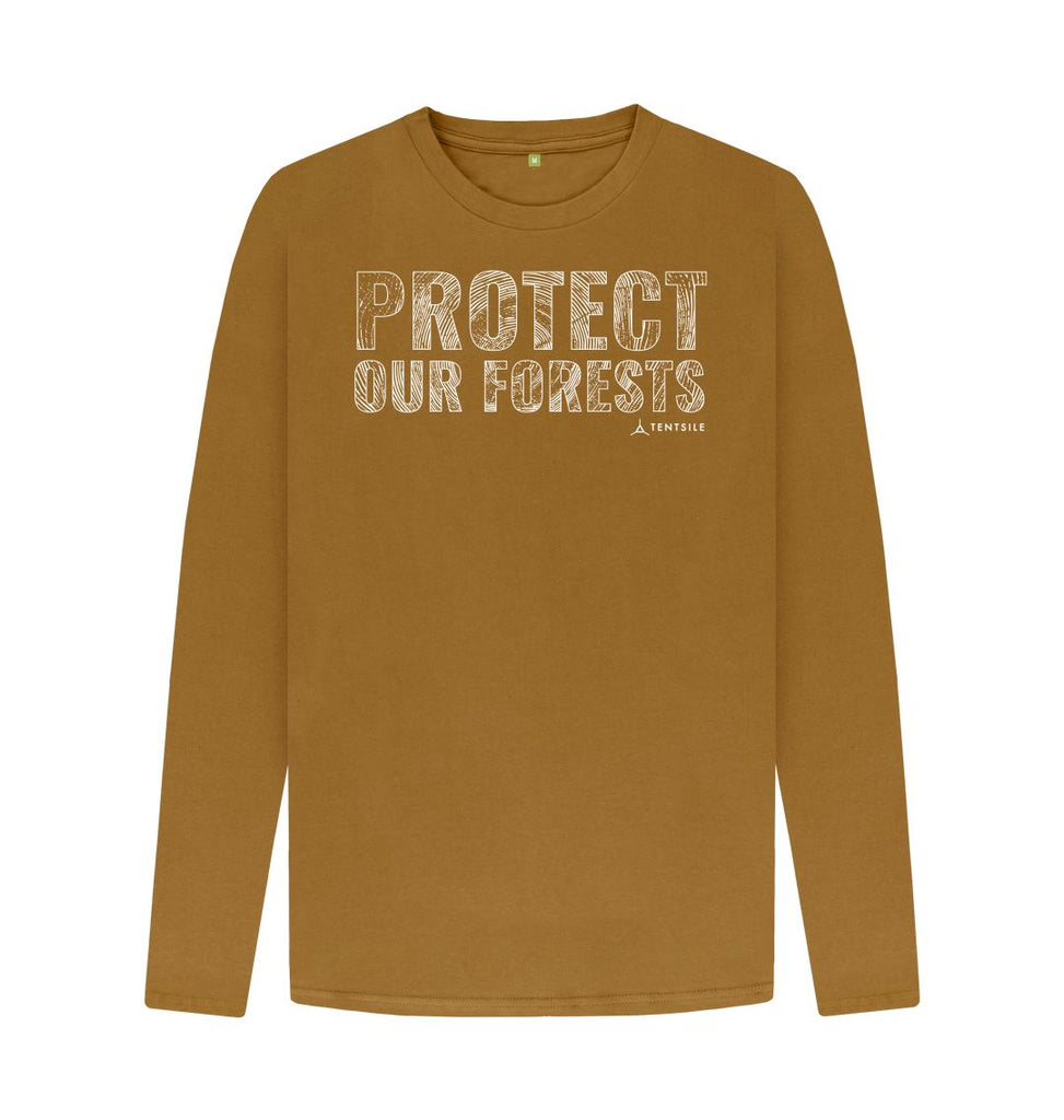 Brown Protect Our Forests Long Sleeve Tee - Male (6585785581641)